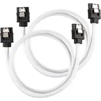 Corsair Premium Sleeved SATA 6Gbps -kaapelisarja, 60cm, valkoinen/musta