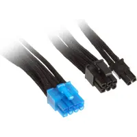 Silverstone PCI-E 6+2pin sukitettu modulaarikaapeli, musta