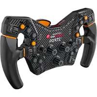 Asetek Forte Formula Steering Wheel -ratti, musta/hiilikuitu/oranssi