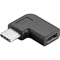 Microconnect 3.2 Gen2 USB-C kulma-adapteri, 10Gbps, 4K60Hz, 100W, musta