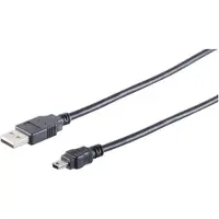 Microconnect USB 2.0 USB-A – Mini USB -kaapeli, 1,8 m, musta