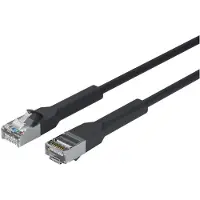 Lanview U/FTP Cat6a laitekaapeli, taivutuskulmalla, 1,5m, musta