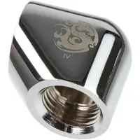 Bitspower Silver Shining 90-Degree With Dual Inner G1/4" Extender