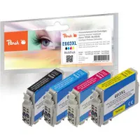 Peach PI200-848, Musta, Syaani, Magenta, Keltainen, 13 ml, 9 ml, 4 kpl, 500 sivua, Monipakkaus