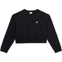Adidas Originals Collegepaita 'Boxy Crew Sweatshirt Fleece Long' musta / valkoinen