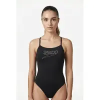 Speedo Endurance+ Logo Thin Strap One Piece - Black - 44