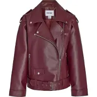 Noisy May Nmpaulina Oversize Biker Jacket Noos - Burgundy - XS