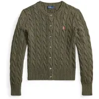 Ralph Lauren for woman. 211971868512 Cable knit cotton cardigan in green (XS), Casual