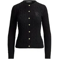 Ralph Lauren for woman. 200P14040003 Cotton ecru knit cardigan black (S), Casual, Long sleeve