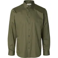 Selected Slmfilip-Performance Slim Ls Shirt Noos - Khaki green - L