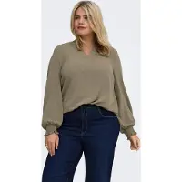 ONLY Carmetta L/S V-Neck Top Wvn Noos - Brown - 50