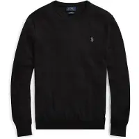 Ralph Lauren for man. 710684957008 Slim fit cotton jumper black (3XL), Casual, Classic