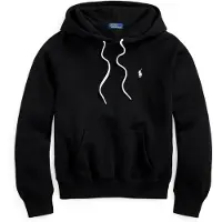 Ralph Lauren Shrunken Fit Fleece Hoodie - Black - XS