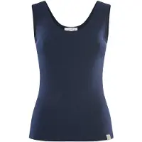 YOU LOOK PERFECT Neuletoppi 'TOP BLOSSOM - Geripptes Merino Top mit Rundhals' tummansininen