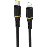 Dudao L25X USB-C Cable - Lightning 1m 30W Soft Silicone Braided - Black