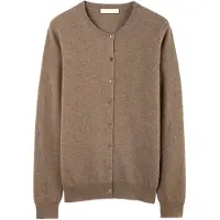 GOBI Cashmere Neuletakki 'Essential' tummabeige