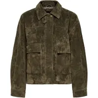 ONLY Onlkaia Real Suede Jacktet Otw - Khaki green - M