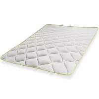 THE WHITE STONE Valkoinen Raikas Kivipatja 130x200 cm Joustavilla Naruilla | Patjan Korjaaja Cooler-teknologialla | Korkeus 4 cm