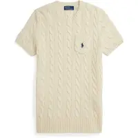 Ralph Lauren Cable Wool-Cashmere Short-Sleeve Sweater - Cream - XS
