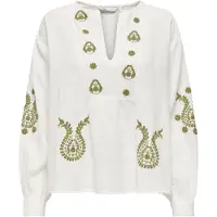 ONLY Onlmoon L/S Emb Top Wvn Noos - Cream - S