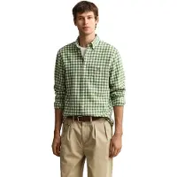 Gant Reg Cotton Linen Gingham Shirt - Green - L