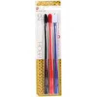 Swissdent Profi Colours hammasharjat soft – medium black, red, blue 3 kpl