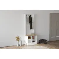 Skye Decor Eteiskalusteet , 64x175x43 cm, hiekka/valkoinen