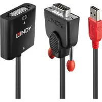 Lindy 38184, 0,2 m, DVI-D, VGA (D-Sub) + USB, Naaras, Uros, Nikkeli