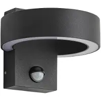 LUCANDE Nirella LED-ulkoseinävalaisin, musta, CCT, liiketunnistin, Musta, Metalli, Moderni