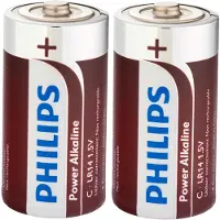 Philips Power Alkaline Akku LR14P2B/10, Kertakäyttöinen akku, C, Alkali, 1,5 V, 2 kpl, 26 mm