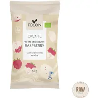 Raw Organic Foodin Valkosuklaavadelma, 50 g luomu