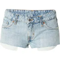 Weekday Venus Frayed Low Rise Denim Hotpants - Blue - 28