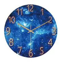 24hShop Seinäkello kauniilla kellotaululla - Sininen tähtitaivas