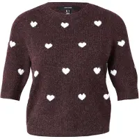 Vero Moda Neulepaita 'VMDoffy Intarsia' viininpunainen / valkoinen