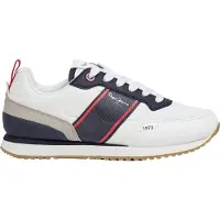 Pepe Jeans unisex for kids. PBS400007 Dublin Sport Sneakers white (37), Flat, Laces, Casual, children's fashion