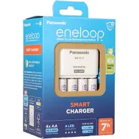 Panasonic Eneloop akkulaturi + 4 x AA-akku 1900 mAh