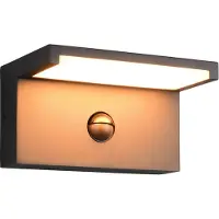 TRIO Lighting LED-ulko Ravi, antrasiitti Leveys 18 cm Anturi, IP54 Ravi, Musta, Alumiini, Moderni