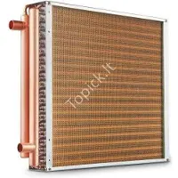 Vevor 20"x 20" Lämmönvaihdin Vesi-ilma 3-rivinen 3/8" kupariportit 242 evät