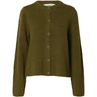 Selected Slwlulu New Ls Knit Cardigan Noos - Khaki green - M
