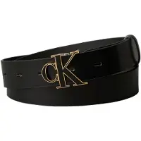 Calvin Klein Vyö 'CK Monogram Buckle' kulta / musta