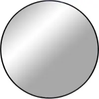 Ebuy24 Liva - Mirror, Aluminium, Black, Ø80 Cm - Black - 80X80X3CM