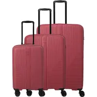 Travelite Air Stripe 4-pyöräinen Matkalaukkusetti 3-osainen Laajennettava Punainen