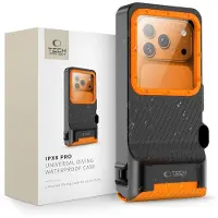 Tech-Protect IPX8 Pro yleiskäyttöinen vedenpitävä sukelluskuori 4.7-6.9 - musta / oranssi