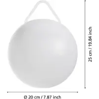 Eglo Poggiobello ulkokoristevalaisin akkukäyttöinen 0,45W LED RGB halk. 20cm valkoinen IP44