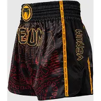Venum Quetzal Fury Muay Thai Shortsit Musta Punainen Oranssi