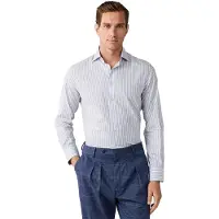 Hackett for man. HM3010751 Blue Wide Stripe Shirt (XXL), Casual, Cotton, Classic, Long sleeve