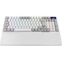 Asus ROG Azoth 96 HE, Langallinen & langaton, USB + RF Wireless + Bluetooth, Magnetic-mechanical key switch, QWERTZ, RGB LED, Valkoinen (90MP040H-BKDA30)