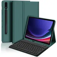 INF Bluetooth-näppäimistökotelo + näppäimistö, joka on yhteensopiva Samsung Tab S6 Lite 10.4 tuuman kanssa - tummanvihreä