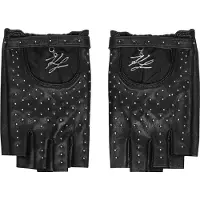 Karl Lagerfeld Kynsikkäät ' K/Autograph Fingerlose Handschuhe mit Nieten ' musta