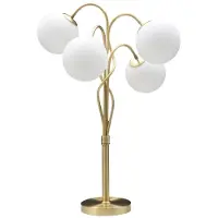 Mauro Ferretti Pöytävalaisin Design 4 Palloa "Glamy" 74cm Valkoinen &amp; Kulta